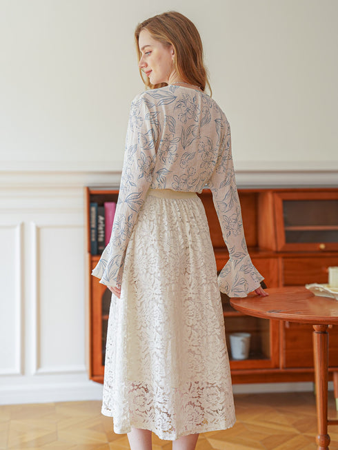 EDITH LACE MIDI SKIRT